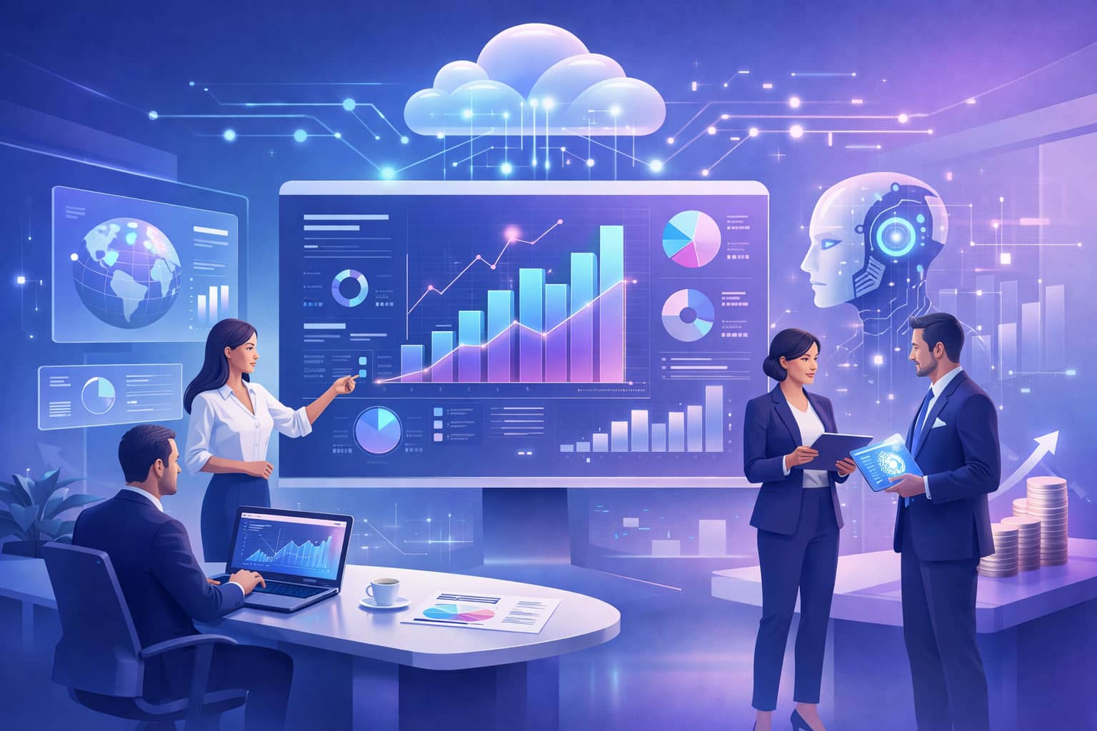 Advisor reviewing portfolio strategy